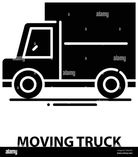 Moving Truck Symbol Icon Black Vector Sign With Editable Strokes