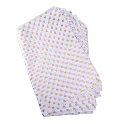 Buy Polka Dots Tissue Paper Dot Wrapping Paper Gold And White 28 Inch