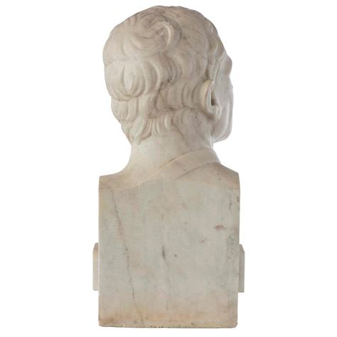 French 19th Century White Carrara Marble Bust Of Demostene For Sale At
