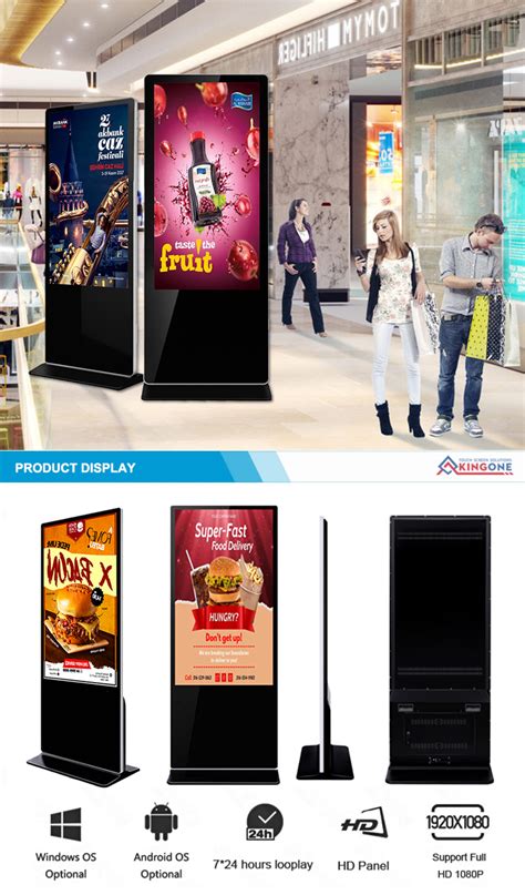 55 Inch Indoor Smart Kiosk Vertical Lcd Advertising Display Interactive