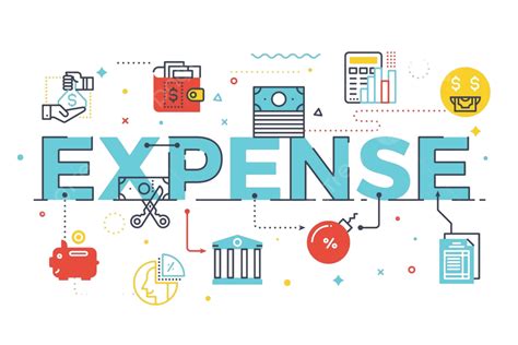 Expense Word Lettering Illustration Cost Expense Payment Vector Cost