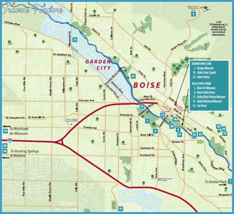 Boise City Map Tourist Attractions Travelsfinderscom