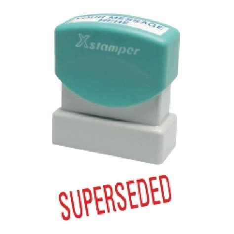 X Stamper Superseded Self Inking Stamp With Red Ink Winc
