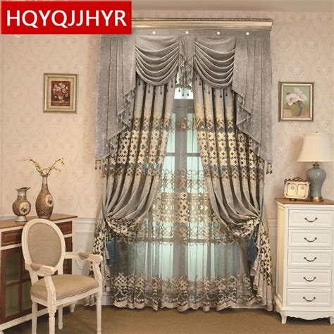 American Garden Style Luxury Jacquard Blackout Curtains For Living Room
