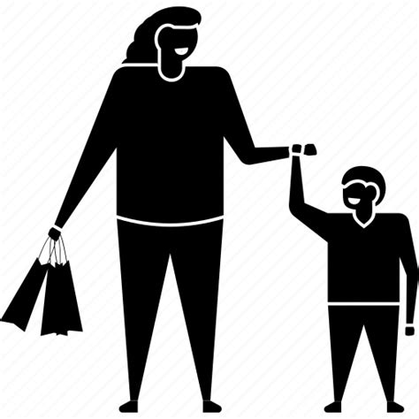 Family buying, family shopping, mother and son buying, mother and son shopping, shopping icon ...