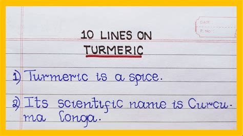 10 Lines On Turmeric In English Few Lines On Turmeric About