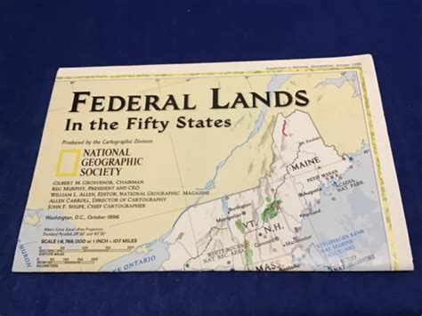 National Geographic Map Federal Lands In The Fifty States October 1996