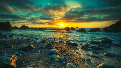 Clouds Landscapes Nature Sun Beach Hdr Photography Wallpaper 104640