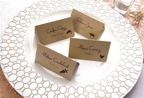 Escort Cards Meal Choice Place Cards Wedding Place Cards Etsy