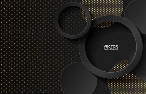 Abstract Circle Black Gold Overlap Background 695420 Vector Art At Vecteezy