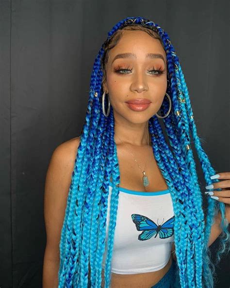 Lm Light Blue Dark Blue Braids Natural Hair For Black Women Braids