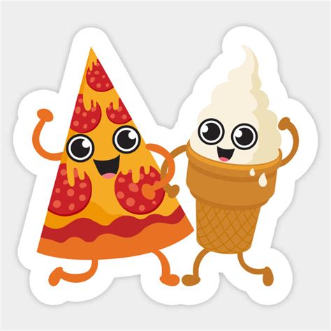 Pizza And Ice Cream Pizza Sticker Teepublic