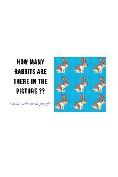 How Many Rabbits Are There In The Given Picture Social Media Viral Puzzle Social Media