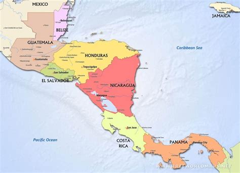 Mapa De Am Rica Central Paises Y Capitales De Centroam Rica