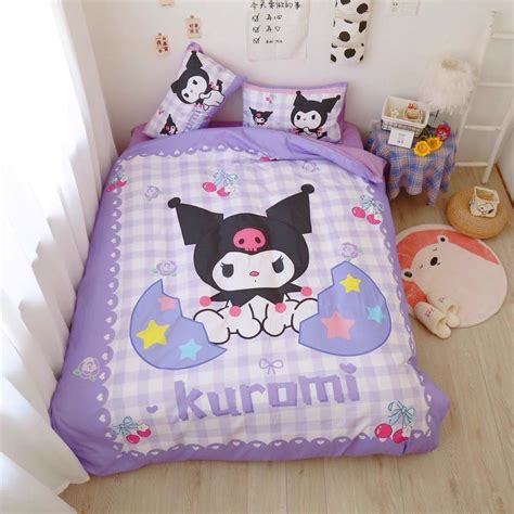 Kuromi Bedding Set Duvet Bedding Sets Hello Kitty Bedroom Kuromi Room