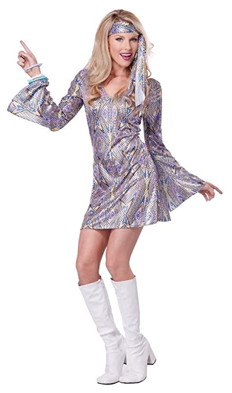 Adult Disco Sensation Costume Dress Size Medium Uk Clothing