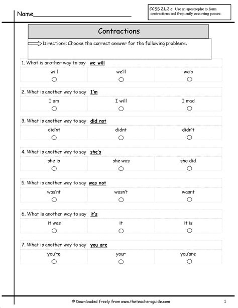 16 Best Images Of Contractions With Will Worksheets Contraction