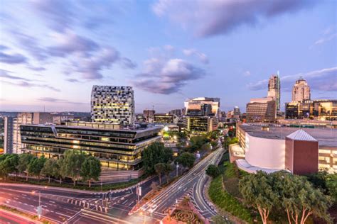 220 Sandton Skyline In Johannesburg At Night Stock Photos Pictures