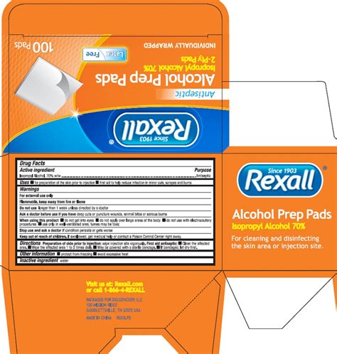 Rexall Alcohol Prep Dolgencorp Llc Fda Package Insert