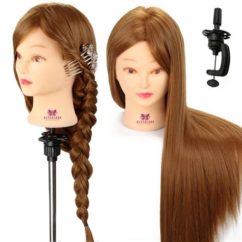 26 High Temperature Fiber Hair Training Head Professional Hairdressing Mannequin Head Long