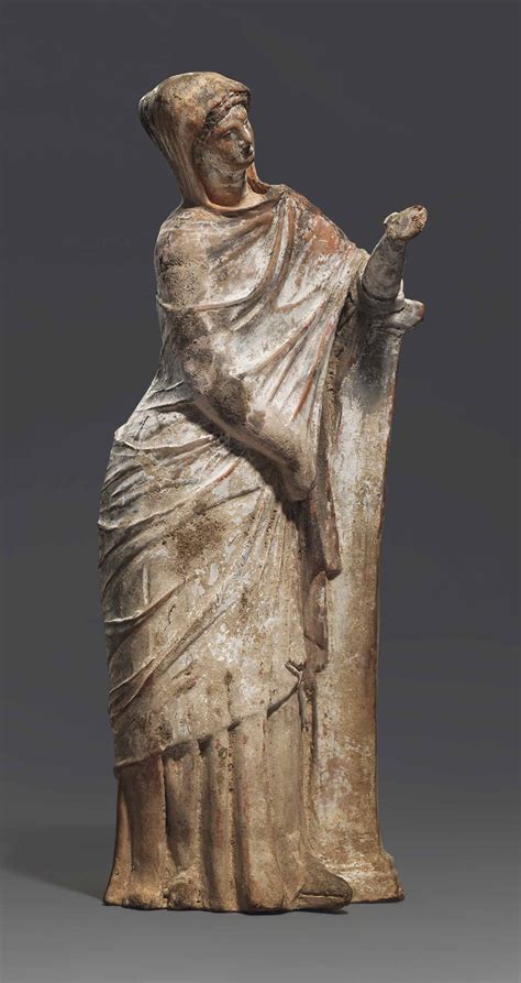 A Greek Terracotta Female Figure Tanagra Hellenistic Period Circa Rd