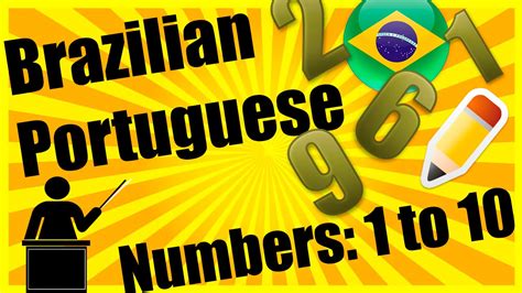 Brazilian Portuguese Numbers 1 Youtube