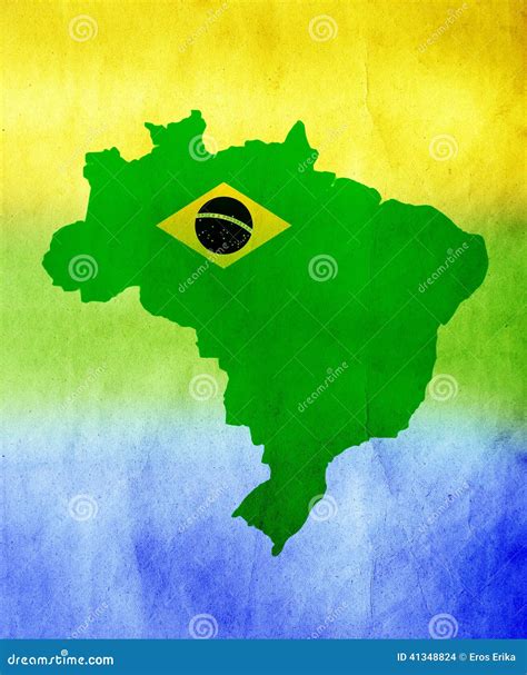 Mapa De Brasil E Cores Da Bandeira Ilustra O Stock Ilustra O De