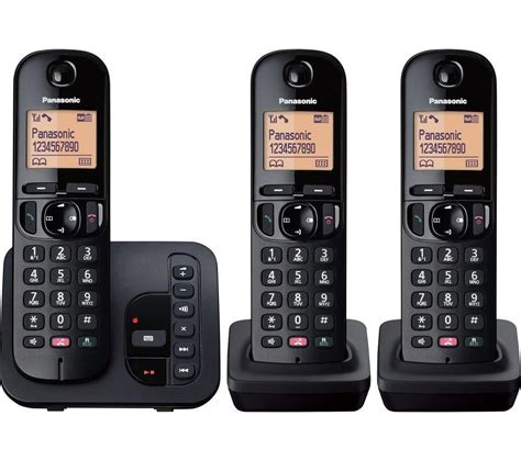 Panasonic Kx Tgc263eb Cordless Phone Triple Handsets Black