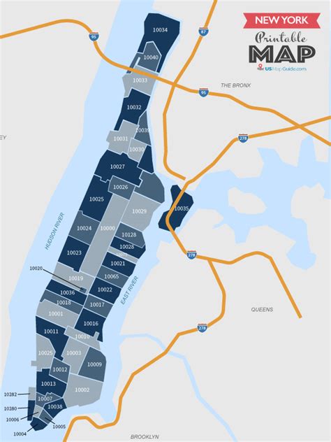 Upper Manhattan Zip Code Map