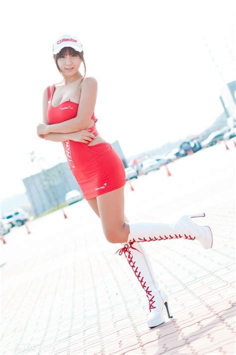 Ryu Ji Hye Sexy Girl Korea Red Skirt At Racing Car Part 1 ~ Jav Photo