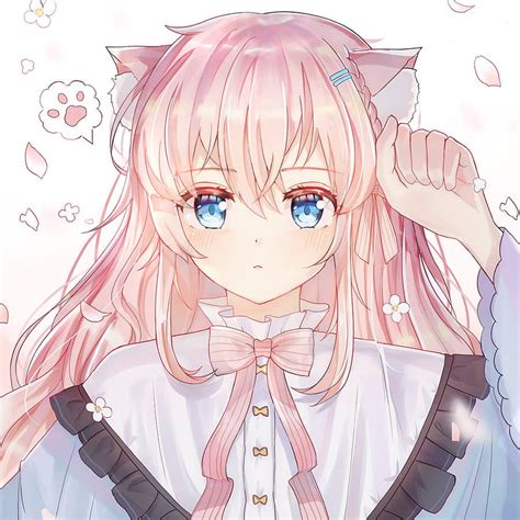 Cute Anime Girl In Meow Post Anime Girl Cute Pfp Hd Phone Wallpaper
