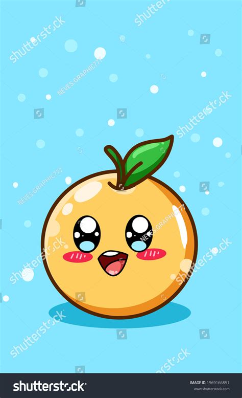 Cute Happy Orange Fruit Cartoon Illustration Stock Vector Royalty Free