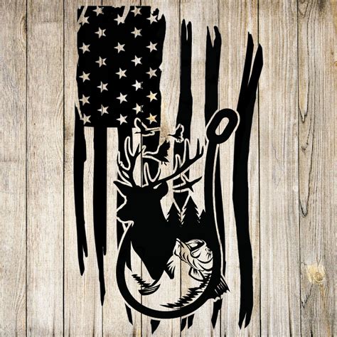 Tattered American Flag Svg Png Deer Hunting Buck Fishing Etsy