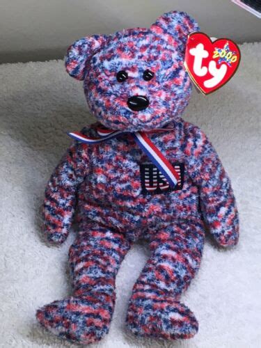 Ty Beanie Baby Usa Bear Proud To Be American Tag Errors Rare