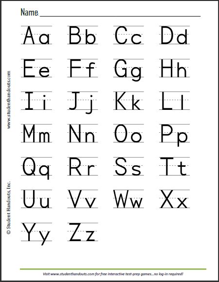 English Alphabet Worksheets For Adults Learning How To Read