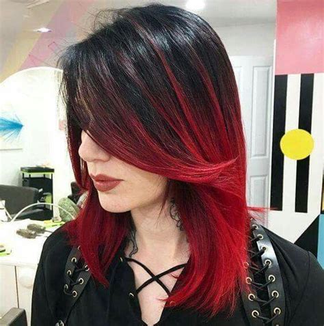 Red And Black Hair Color De Cabello Rojo Color De Cabello