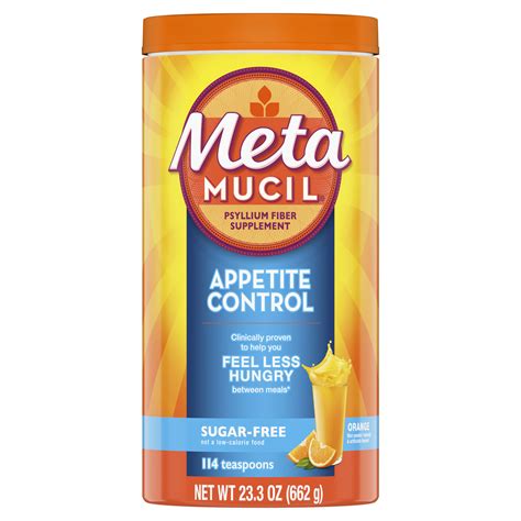 Metamucil Appetite Control Fiber, 4-in-1 Psyllium Fiber Supplement ...