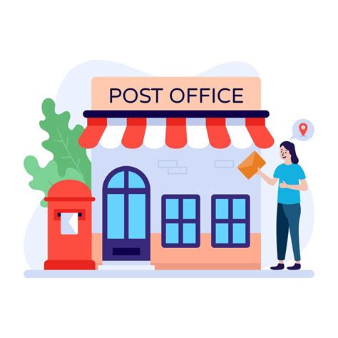 Illustration Of A Post Office Flat Vector 6405804 Vector Art At Vecteezy