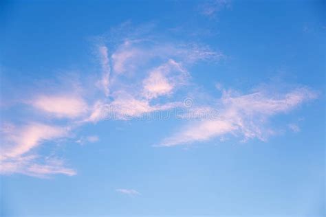 Sunset Pink Clouds In Blue Sky Stock Photo Image Of Fluffy Natural