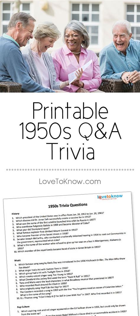 Free Printable 1950 Trivia Questions And Answers Printable
