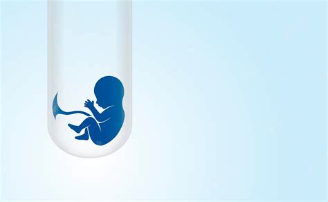 Bebé Probeta Fiv Pequeño Recién Nacido En Un Tubo De Vidrio