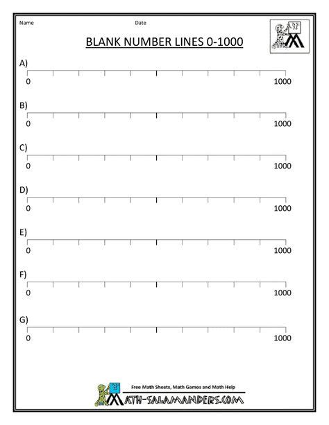 Blank Number Line Number Line Worksheets For Kids
