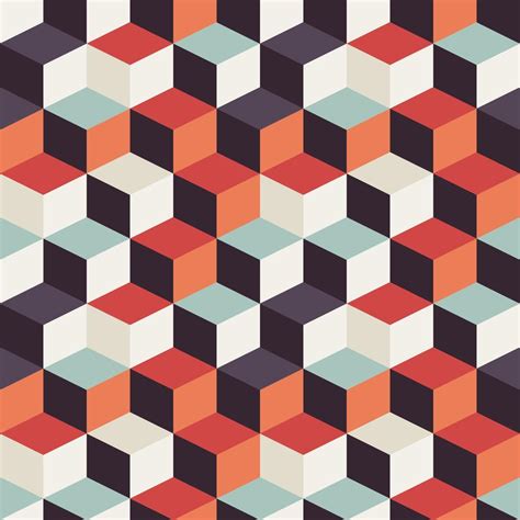 Geometric Seamless Pattern With Retro Squares Vector Art At Vecteezy