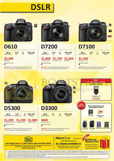 Find the best dslr cameras price in malaysia, compare different specifications, latest review, top models, and more at iprice. Comex Show 2015 Price List Flyer | Camera Prices in ...