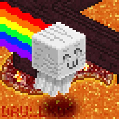 An Image Of A Polar Bear With A Rainbow In The Background On Pixellated