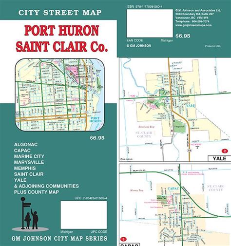Port Huron St Clair County Michigan Street Map Gm Johnson Maps