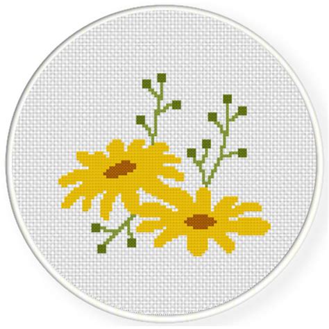 Charts Club Members Only Spring Yellow Flower Cross Stitch Pattern