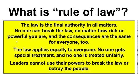 Explainer Rule Of Law Youtube
