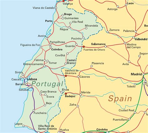 Mapa De Portugal Y España