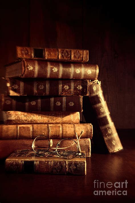 Stack Of Old Books With Reading Glasses Photograph By Sandra Cunningham Pixels